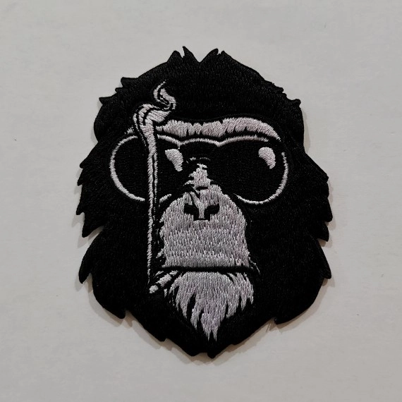 Embroidered Iron on Patch - Smoking Ape