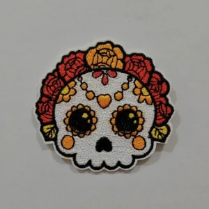 Embroidered Iron on Patch - Floral Sugar Skull
