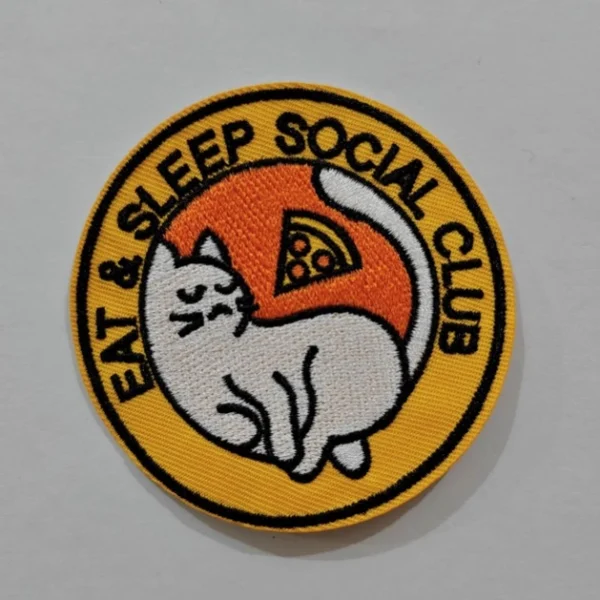 Embroidered Iron on Patch - Eat Sleep Social Club