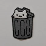 Embroidered Iron on Patch - Trash Cat