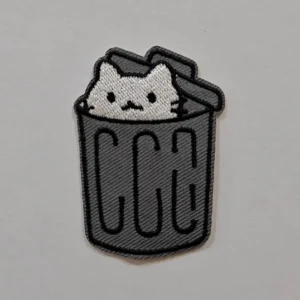 Embroidered Iron on Patch - Trash Cat