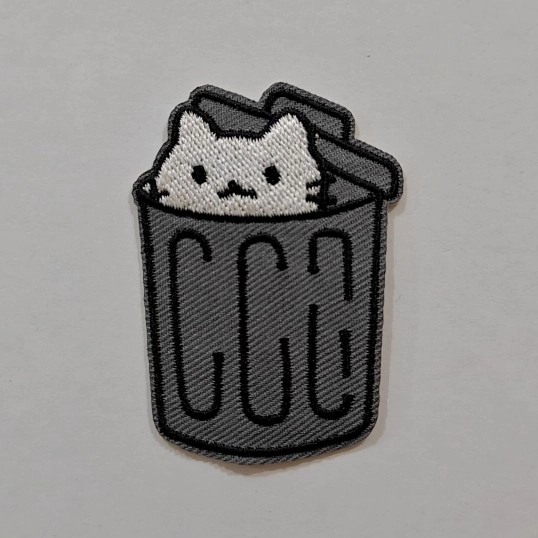 Embroidered Iron on Patch - Trash Cat