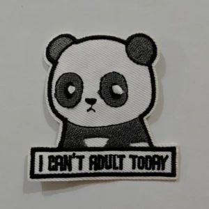 Embroidered Iron on Patch - Sad Panda