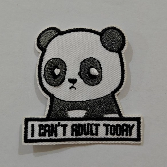 Embroidered Iron on Patch - Sad Panda
