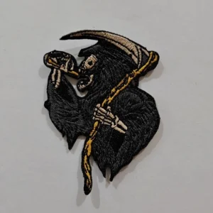 Embroidered Iron on Patch - Drunk Reaper