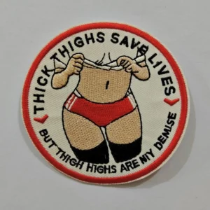Embroidered Iron on Patch - Thick Thighs