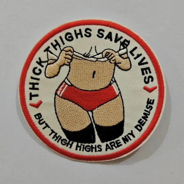 Embroidered Iron on Patch - Thick Thighs