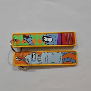 Embroidered Keychain - Retro Sci-fi Robot