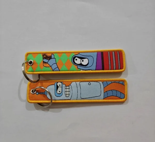 Embroidered Keychain - Retro Sci-fi Robot