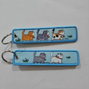 Embroidered Keychain - Cat Gang