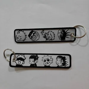 Embroidered Keychain - Monochrome Chibi