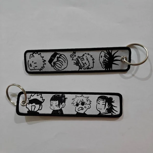 Embroidered Keychain - Monochrome Chibi